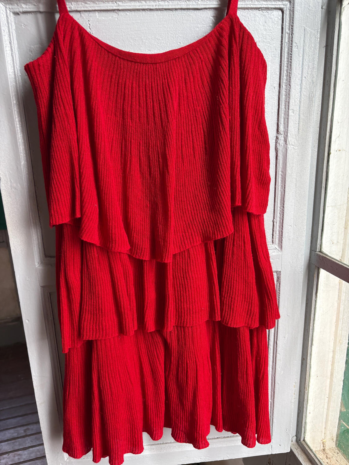 Red Tiered Mini Dress | Layered Ruffle Dress | Roaring 20s Inspired Party Dress
