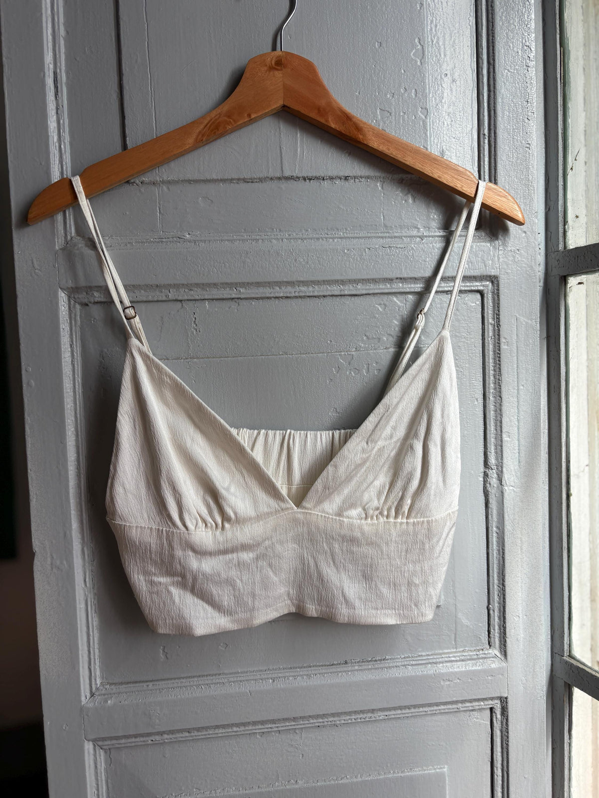 White Bralette Crop Top | Minimalist Cami | Adjustable Strap Crop Top