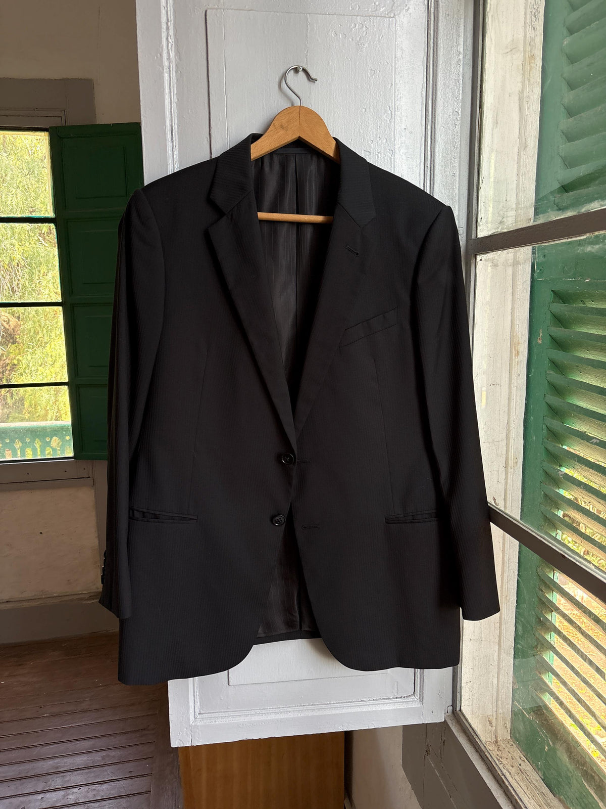 Armani Collezioni Black Two Piece Suit | Italian Designer Tailored Suit | Blazer & Trousers