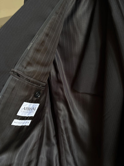 Armani Collezioni Black Two Piece Suit | Italian Designer Tailored Suit | Blazer & Trousers