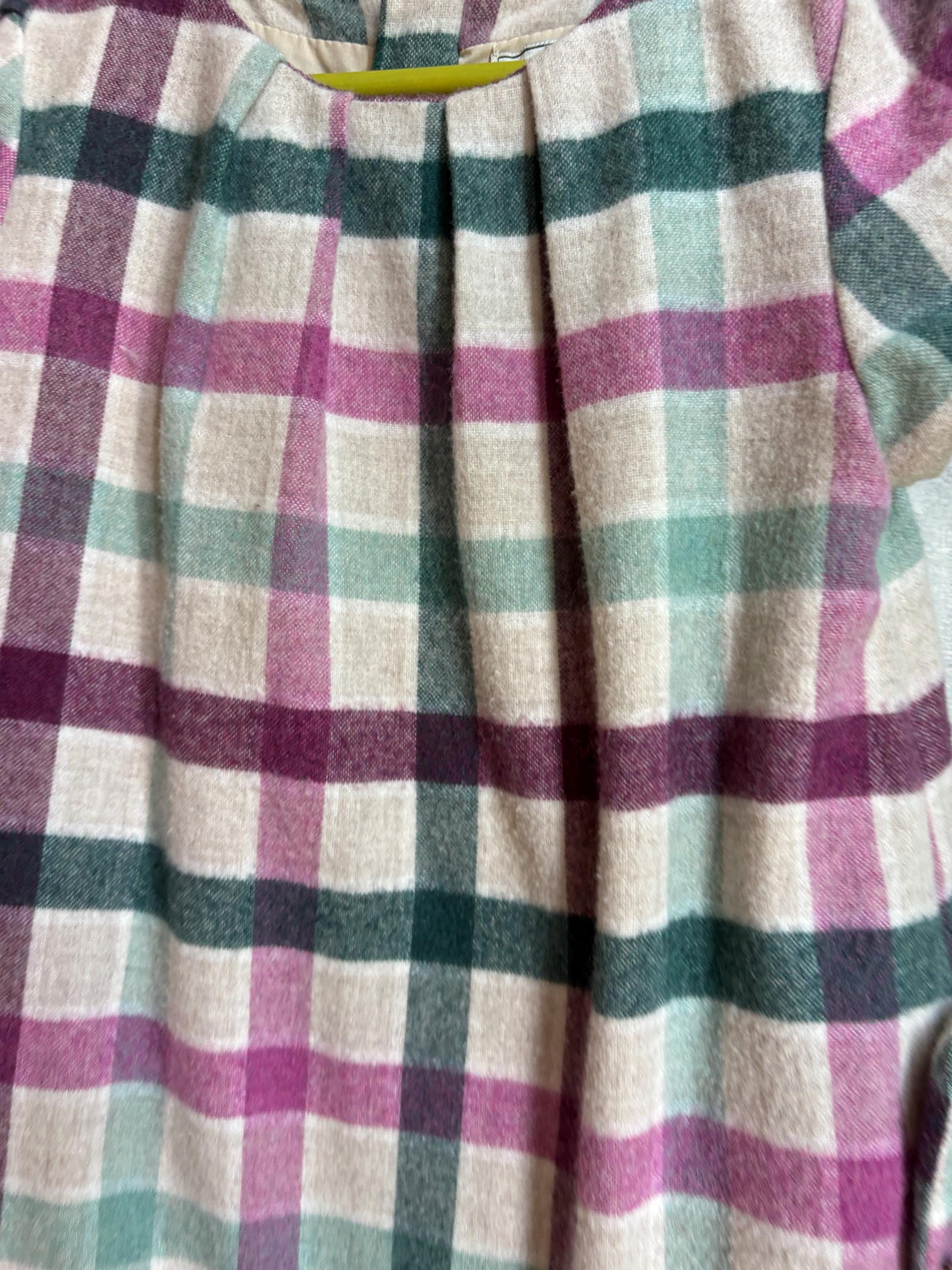 Girls Plaid Wool Blend Dress, Size 128 cm, Winter Dress for Girls, Lined Check Dress,  Warm Kids Clothing