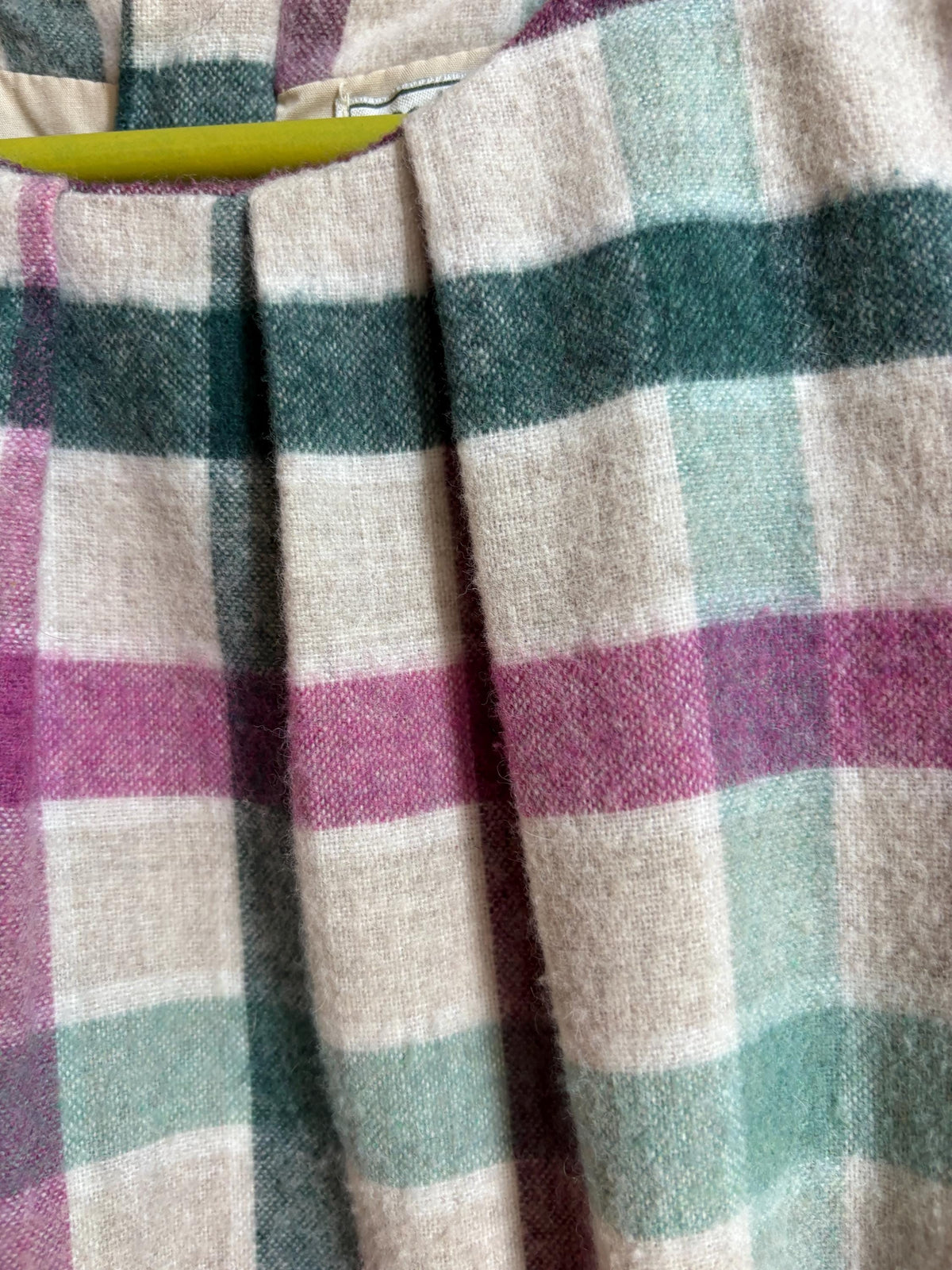 Girls Plaid Wool Blend Dress, Size 128 cm, Winter Dress for Girls, Lined Check Dress,  Warm Kids Clothing