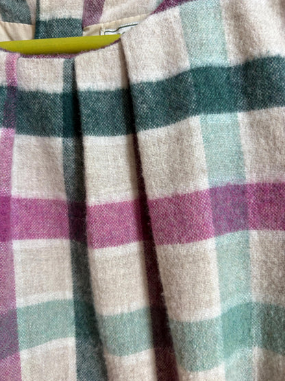 Girls Plaid Wool Blend Dress, Size 128 cm, Winter Dress for Girls, Lined Check Dress,  Warm Kids Clothing