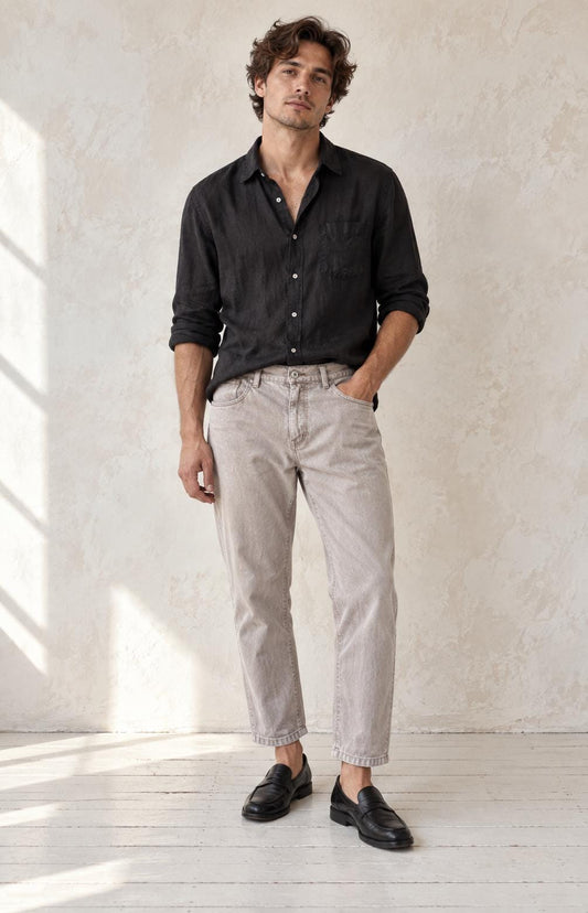Emidio Tucci Heritage Cotton Trousers | Light Beige Denim Pants | Made in Spain | Old Money Grandpa Core | Men's Regular Fit