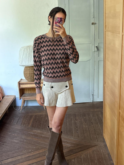 Vintage Sisley Sparkle Knit Sweater | Y2K Zig Zag Jumper | Fairy Grunge | Soft Stretch Knit