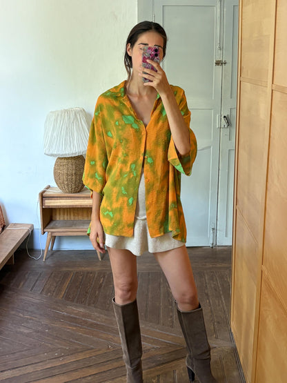 Abstract Print Oversized Shirt | Unisex | Colourful Festival clothing | Artsy unisex top