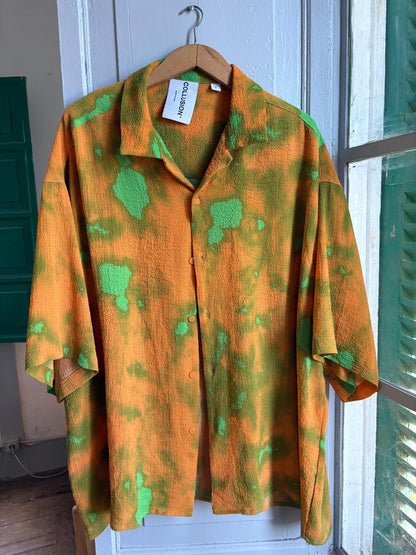Artsy Abstract Print Oversized Shirt — back view