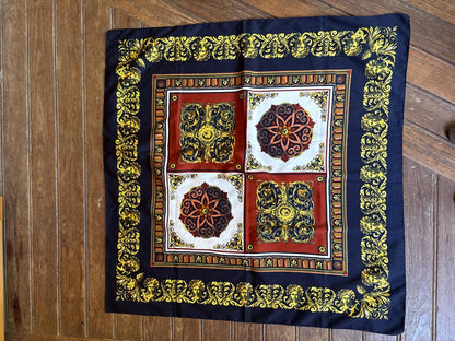 Vintage Baroque Print Scarf | Large Square Scarf | Versace Inspired Style | Wear as Top, Pareo or Headscarf