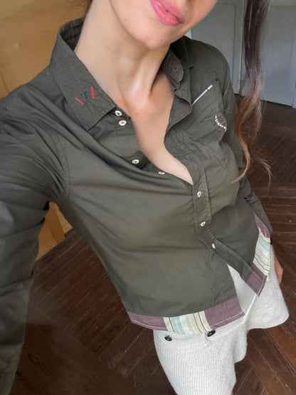 Le Jean de Marithé + François Girbaud Cotton Button-Up Blouse | Paris Chic | Utility Minimalist