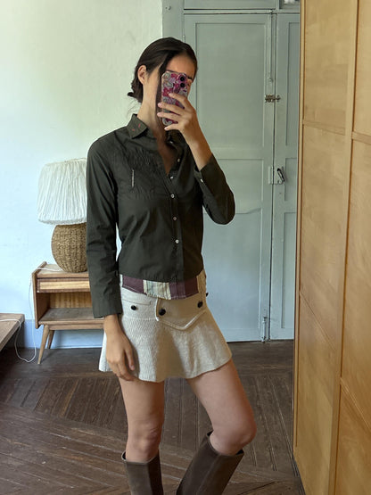 Le Jean de Marithé + François Girbaud Cotton Button-Up Blouse | Paris Chic | Utility Minimalist