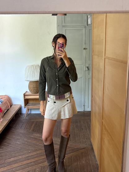 Le Jean de Marithé + François Girbaud Cotton Button-Up Blouse | Paris Chic | Utility Minimalist