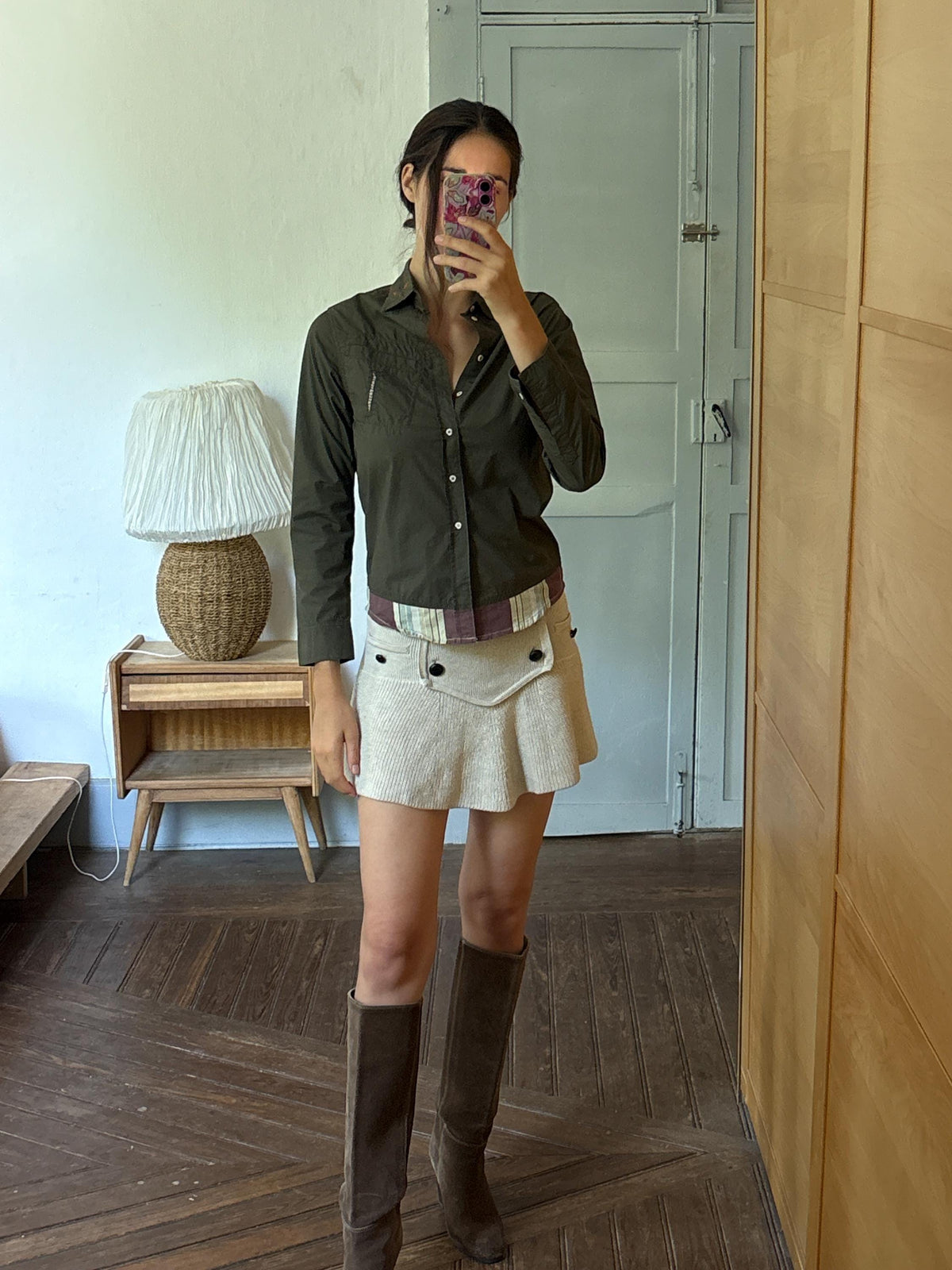 Le Jean de Marithé + François Girbaud Cotton Button-Up Blouse | Paris Chic | Utility Minimalist