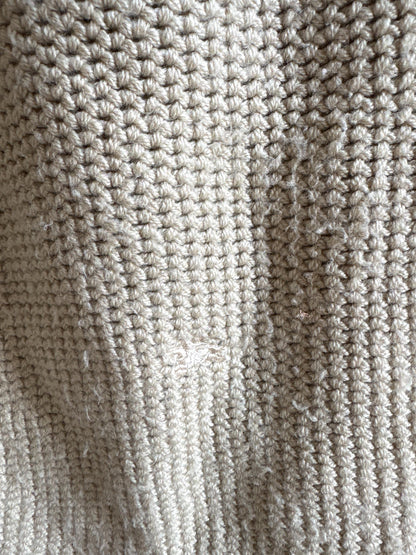Burberry London Chunky Wool Cardigan | Beige Knit Button Up | Cozy Winter wear | Nova Check Buttons