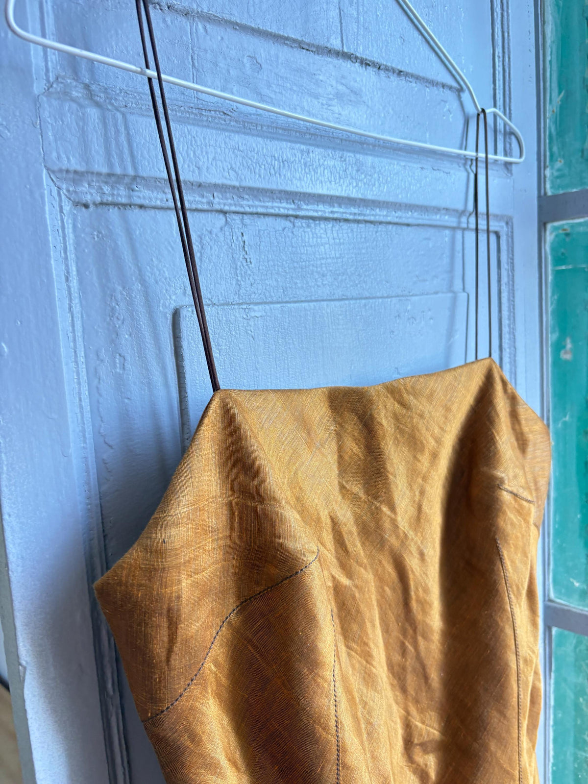 Vintage Capicua Costura Linen Dress | Made in Spain | Draped Midi | 90s Minimalist