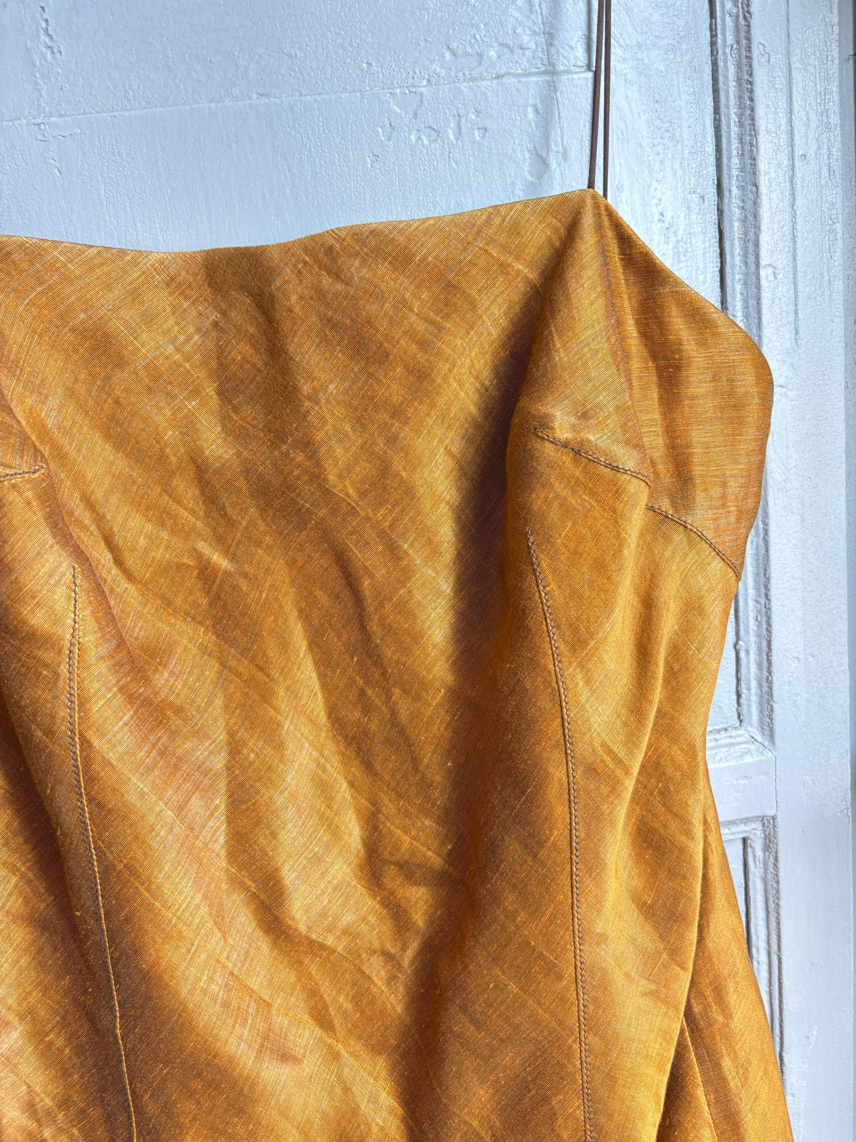 Vintage Capicua Costura Linen Dress | Made in Spain | Draped Midi | 90s Minimalist