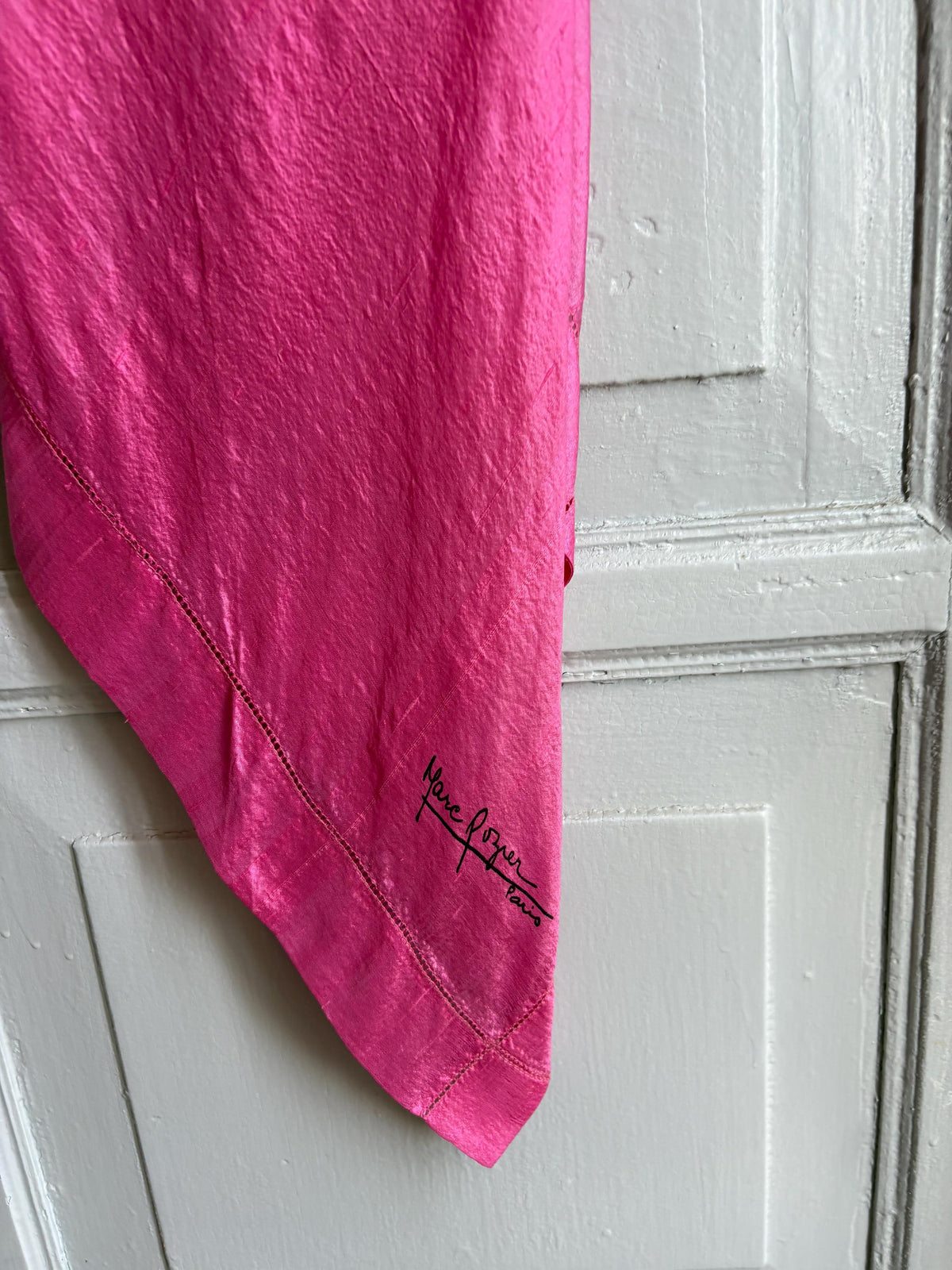 Vintage Luxe Silk Scarf by Marc RozierParis | Vibrant Pink Designer Neck Scarf | French Chic Accessory
