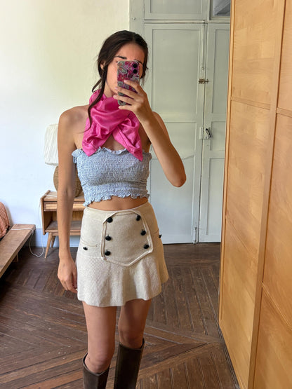 Vintage Luxe Silk Scarf by Marc RozierParis | Vibrant Pink Designer Neck Scarf | French Chic Accessory