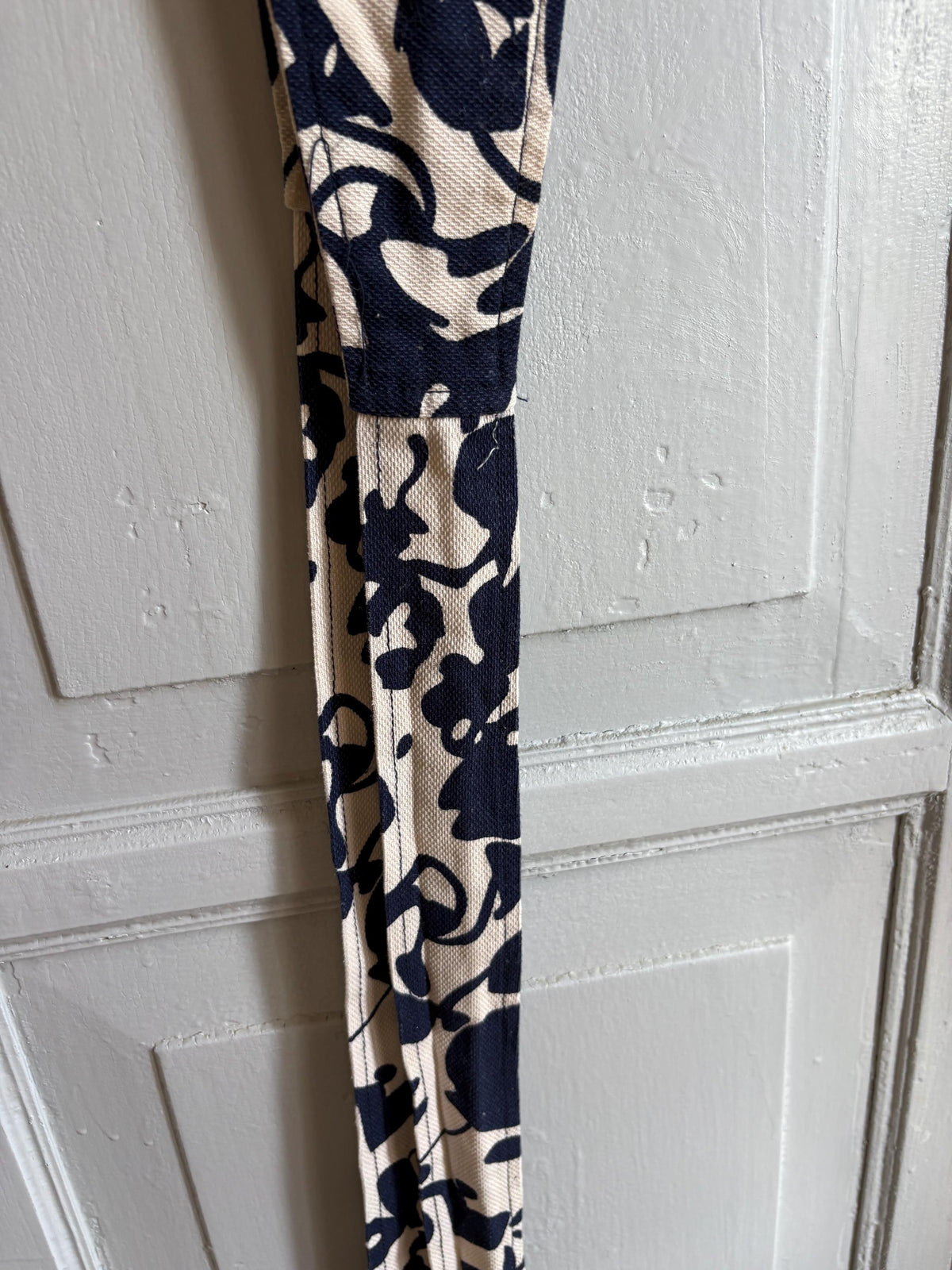 Vintage Embellished Wide Waist Belt | Blue & White Floral Sash Belt | Beaded Statement Obi Wrap