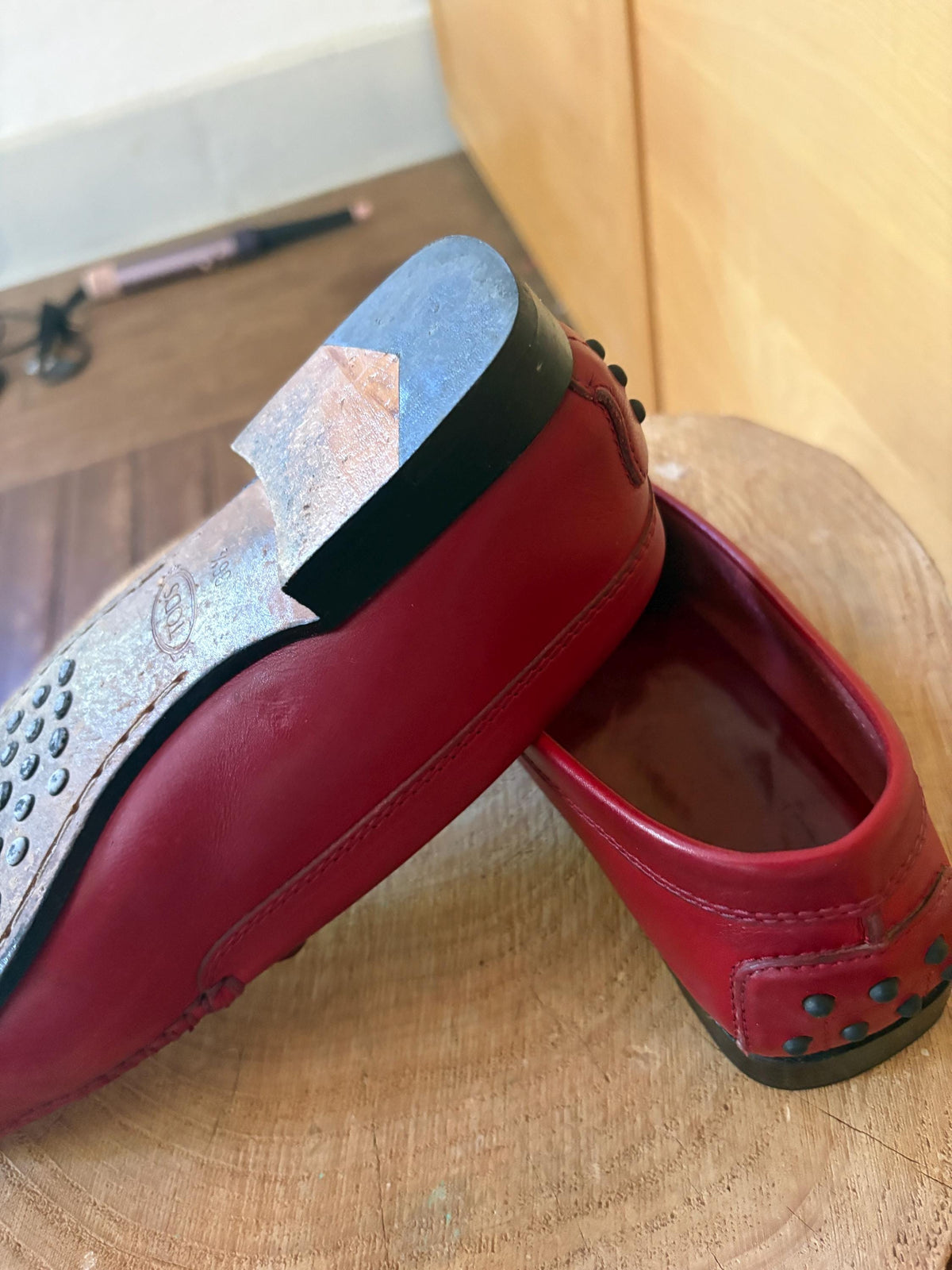 TOD'S Red Leather Loafers | Italian Luxury Penny Loafers | Cherry Red Driving Shoes | Quietly Expensive Energy | EU 36.5