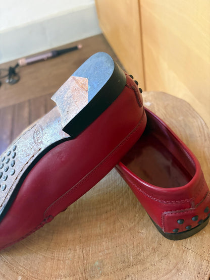 TOD'S Red Leather Loafers | Italian Luxury Penny Loafers | Cherry Red Driving Shoes | Quietly Expensive Energy | EU 36.5