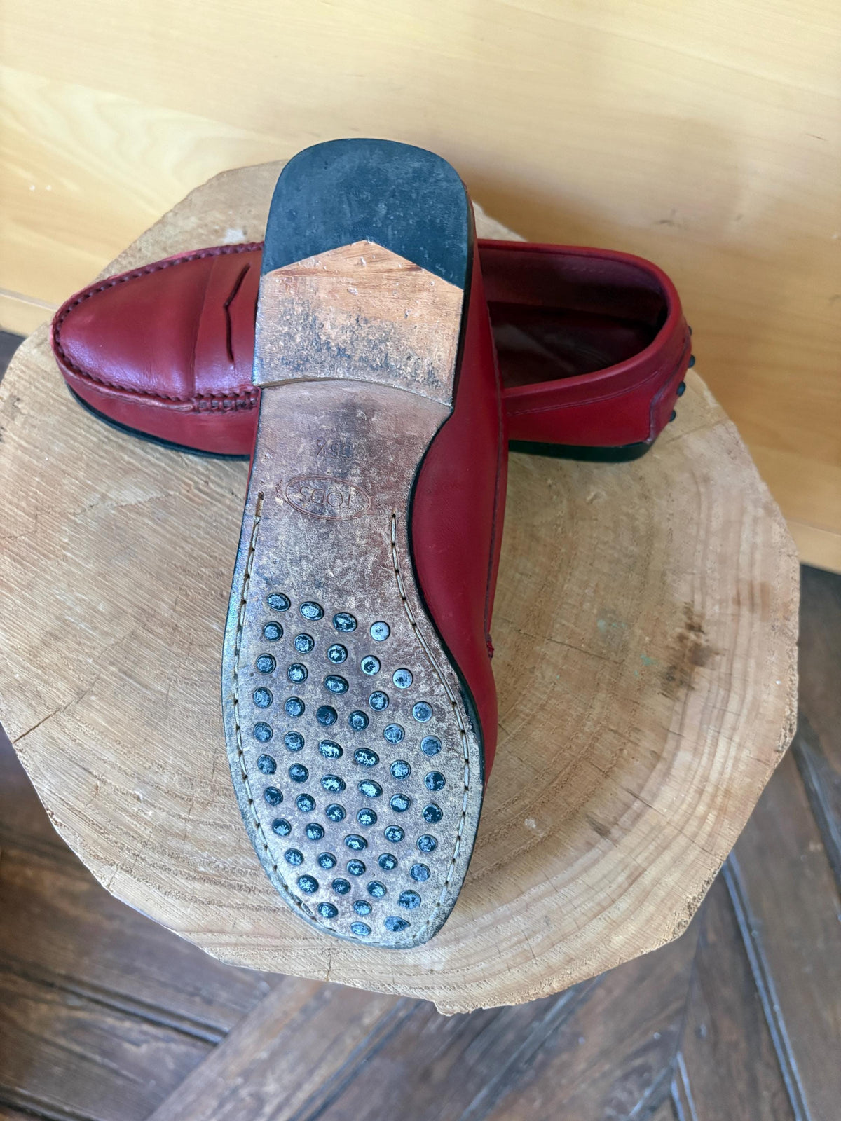 TOD'S Red Leather Loafers | Italian Luxury Penny Loafers | Cherry Red Driving Shoes | Quietly Expensive Energy | EU 36.5