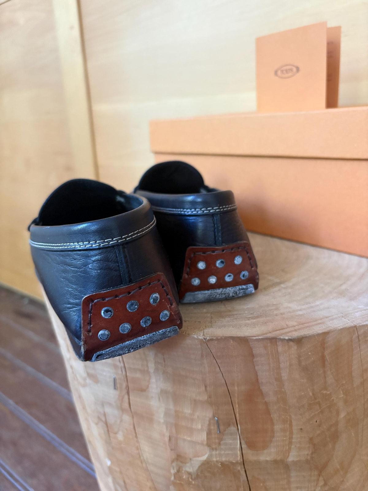 TOD'S Black Leather Penny Loafers | Italian Luxury Shoes | Women's EU 36.5 | Original Box Included