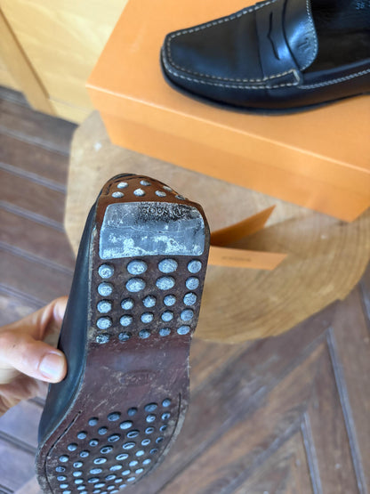 TOD'S Black Leather Penny Loafers | Italian Luxury Shoes | Women's EU 36.5 | Original Box Included