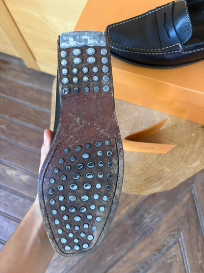 TOD'S Black Leather Penny Loafers | Italian Luxury Shoes | Women's EU 36.5 | Original Box Included