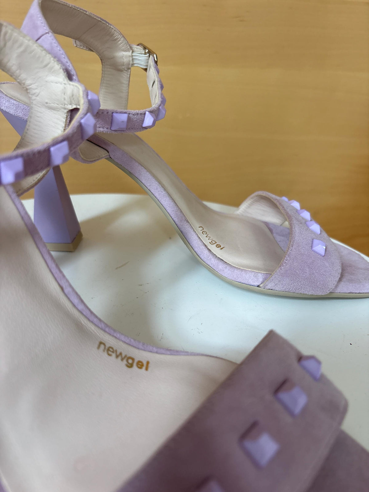 Lavender Suede Studded Heels — additional view 11