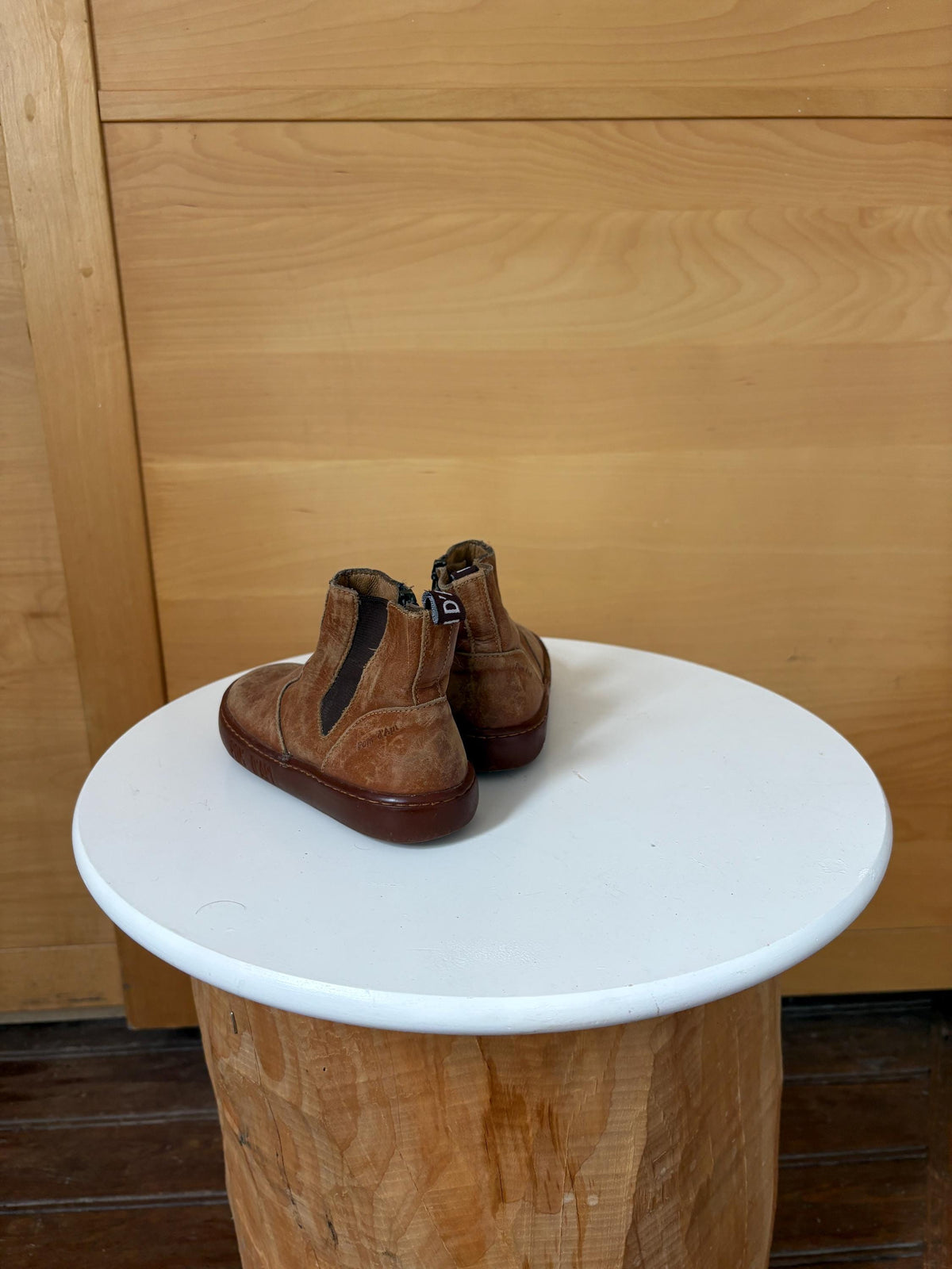 Pom d’Api Kids Leather Ankle Boots EU 26 | Cognac Brown Chelsea Boots | Preloved Children’s Shoes