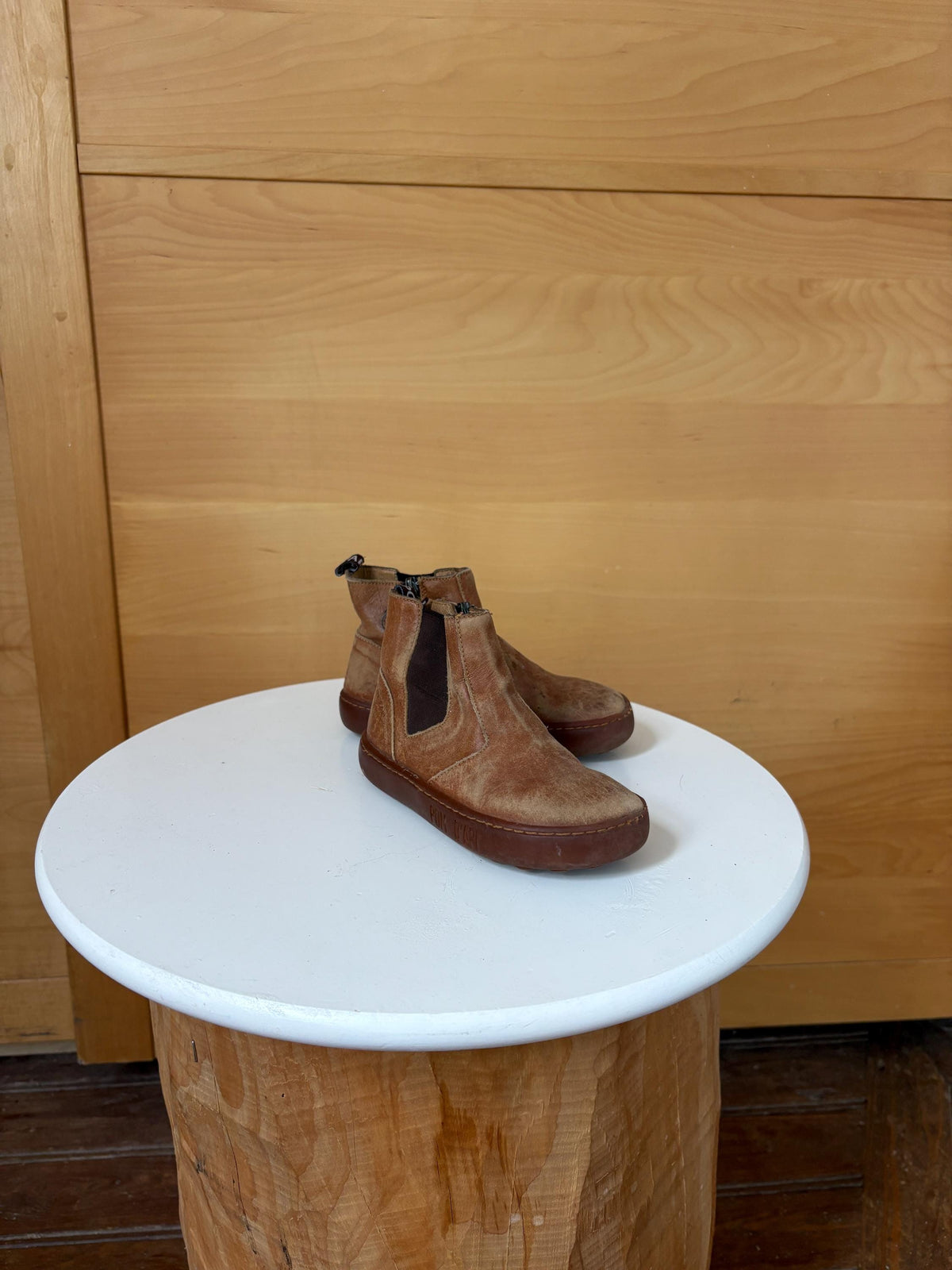 Pom d’Api Kids Leather Ankle Boots EU 26 | Cognac Brown Chelsea Boots | Preloved Children’s Shoes