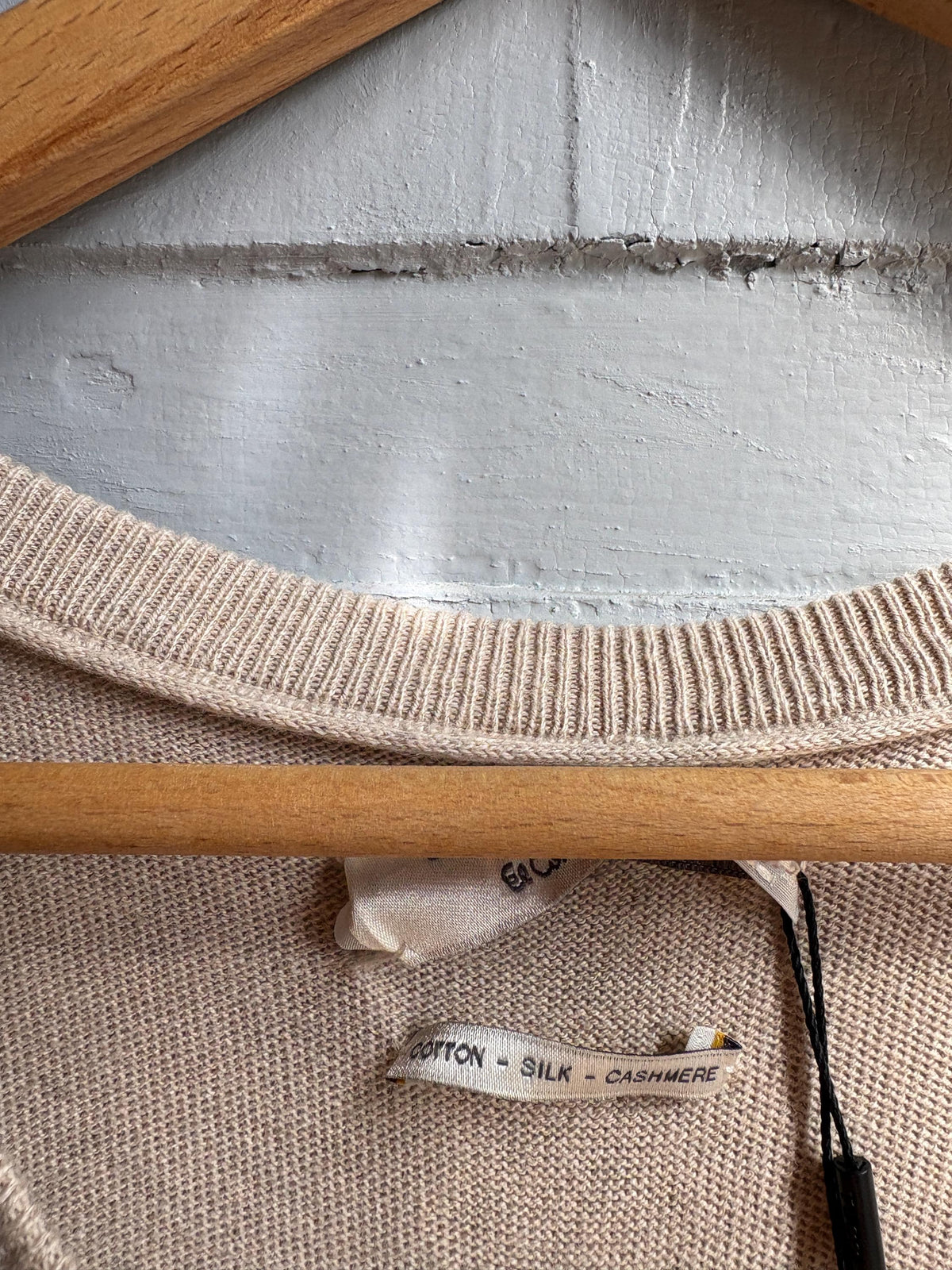 Luxe Beige Cotton Silk Cashmere Jumper | Men’s Oversized V-Neck Knit | Unisex Luxury Sweater