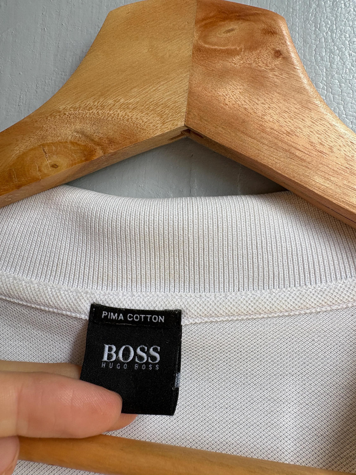 BOSS Hugo Boss White Pima Cotton Polo Shirt XL | Men’s Designer Logo Polo | Relaxed Preppy Shirt
