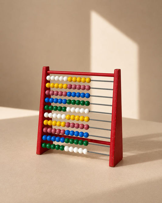 Vintage Wooden Abacus Toy - Rainbow Montessori Decor