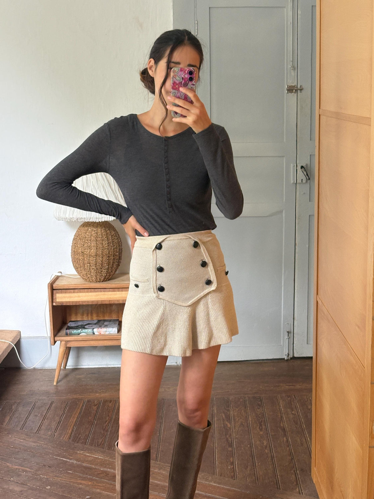 Dark Grey Modal Wool Layered Top — additional view 11