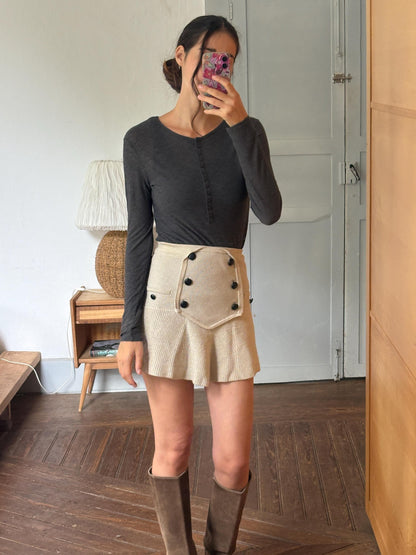 Dark Grey Modal Wool Layered Top — additional view 12