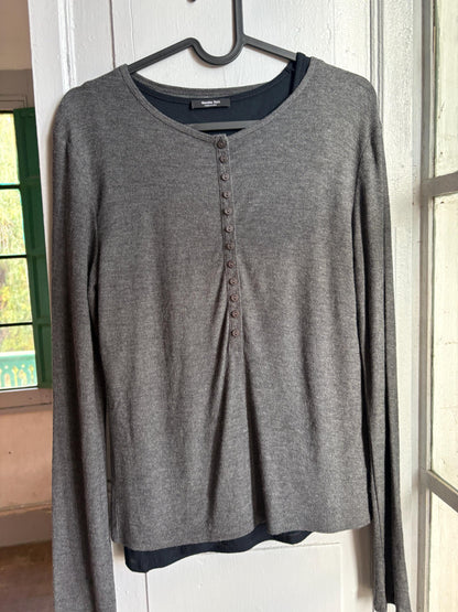 Dark Grey Modal Wool Layered Top — additional view 5