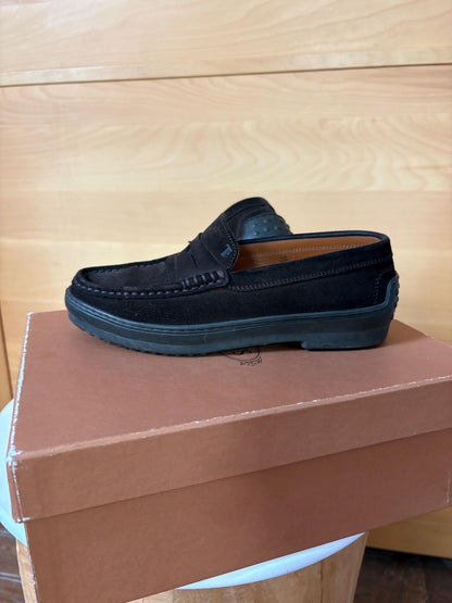 Tod’s Dark Brown Suede Loafers EU 36 | Italian Designer Penny Loafers with Vibram Sole | Original Box