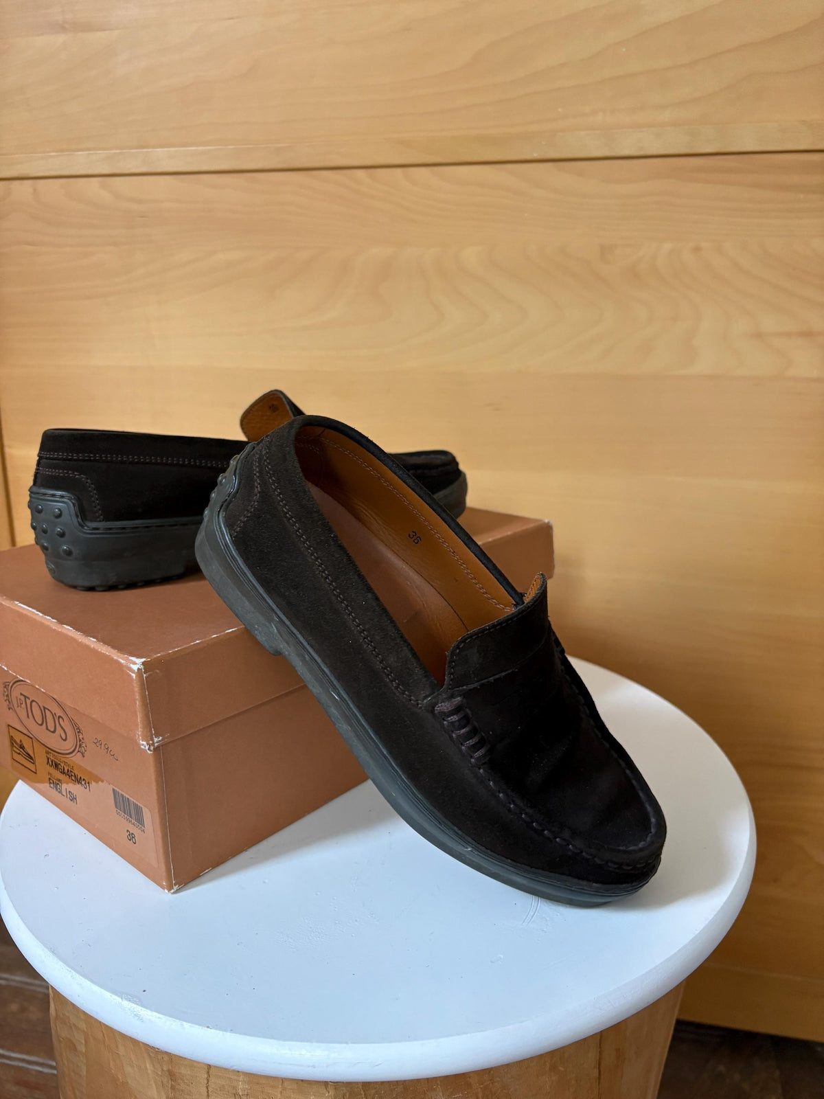 Tod’s Dark Brown Suede Loafers EU 36 | Italian Designer Penny Loafers with Vibram Sole | Original Box