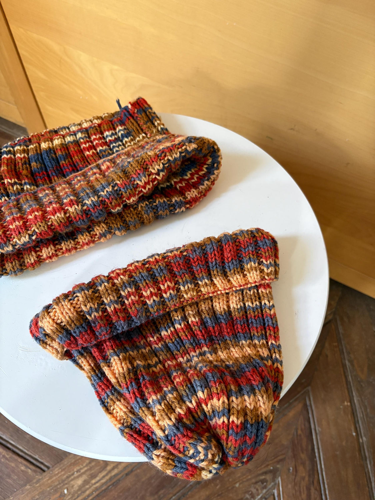 Hand-Knitted Beanie and Neck Warmer Set | Multicolour Grandma-Made Winter Accessories | One-of-a-Kind Knit Gift