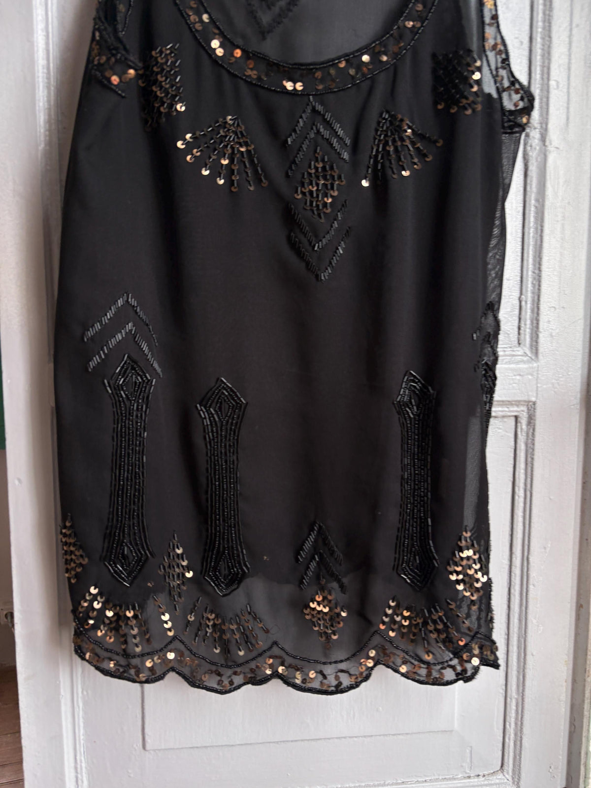 Black Sheer Sequin Tank Top | Beaded Party Top | Y2K Evening Top | Festival see through Piece