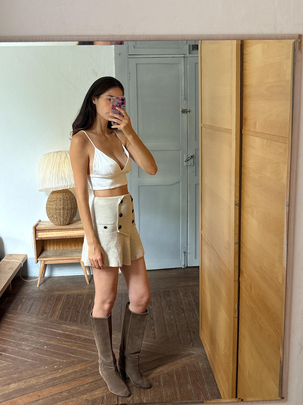 White Bralette Crop Top | Minimalist Cami | Adjustable Strap Crop Top