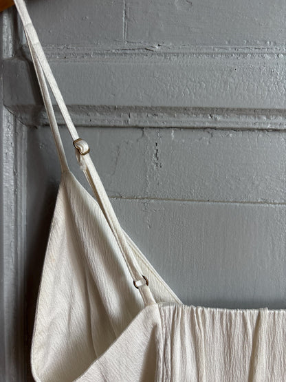 White Bralette Crop Top | Minimalist Cami | Adjustable Strap Crop Top