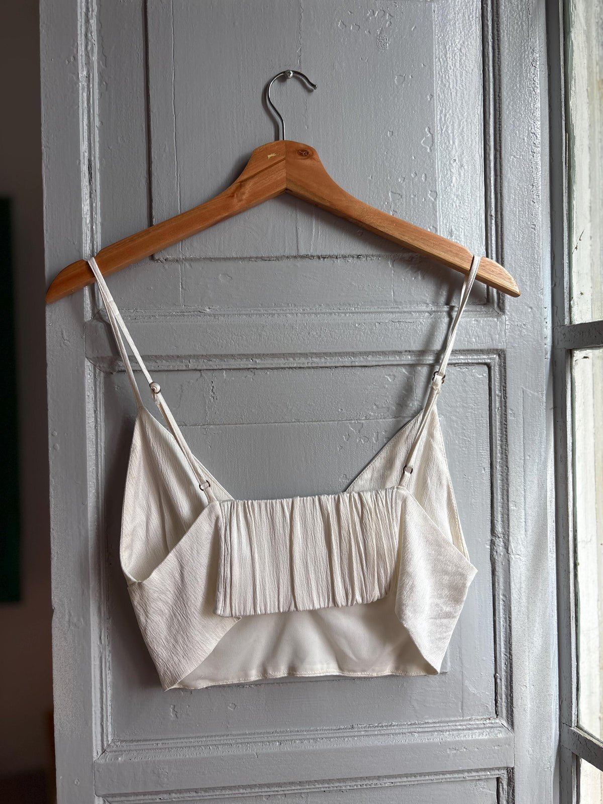 White Bralette Crop Top | Minimalist Cami | Adjustable Strap Crop Top