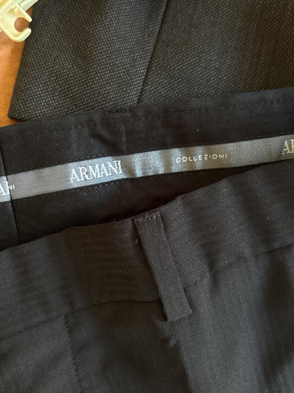 Armani Collezioni Black Two Piece Suit | Italian Designer Tailored Suit | Blazer & Trousers