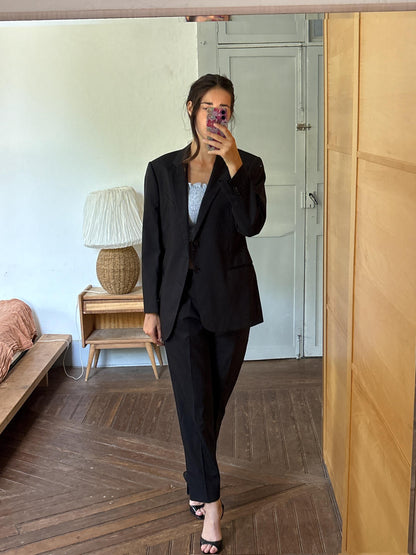 Armani Collezioni Black Two Piece Suit | Italian Designer Tailored Suit | Blazer & Trousers
