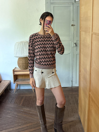 Vintage Sisley Sparkle Knit Sweater | Y2K Zig Zag Jumper | Fairy Grunge | Soft Stretch Knit