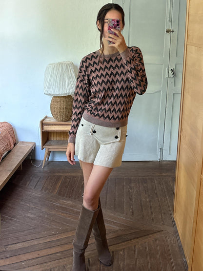 Vintage Sisley Sparkle Knit Sweater | Y2K Zig Zag Jumper | Fairy Grunge | Soft Stretch Knit