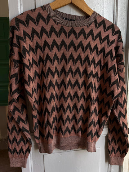 Vintage Sisley Sparkle Knit Sweater | Y2K Zig Zag Jumper | Fairy Grunge | Soft Stretch Knit