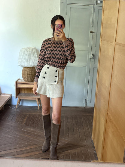 Vintage Sisley Sparkle Knit Sweater | Y2K Zig Zag Jumper | Fairy Grunge | Soft Stretch Knit
